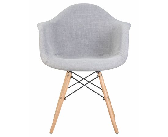 Стул обеденный DOBRIN DAW MONICA, ножки светлый бук, сиденье 009 коричневая клетка, бежевая ткань, Вариант: ножки светлый бук, сиденье 009 коричневая клетка, бежевая ткань, изображение 6 | Интернет магазин мебели и декора LifeDekor