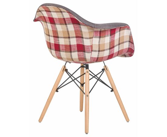 Стул обеденный DOBRIN DAW THOMAS, ножки светлый бук, сиденье 010 яркая клетка, серая ткань, Вариант: ножки светлый бук, сиденье 010 яркая клетка, серая ткань, изображение 4 | Интернет магазин мебели и декора LifeDekor