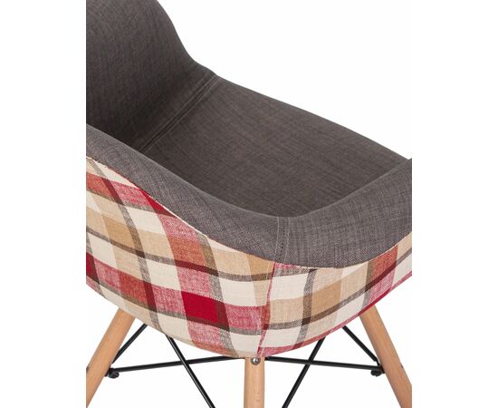 Стул обеденный DOBRIN DAW THOMAS, ножки светлый бук, сиденье 010 яркая клетка, серая ткань, Вариант: ножки светлый бук, сиденье 010 яркая клетка, серая ткань, изображение 8 | Интернет магазин мебели и декора LifeDekor