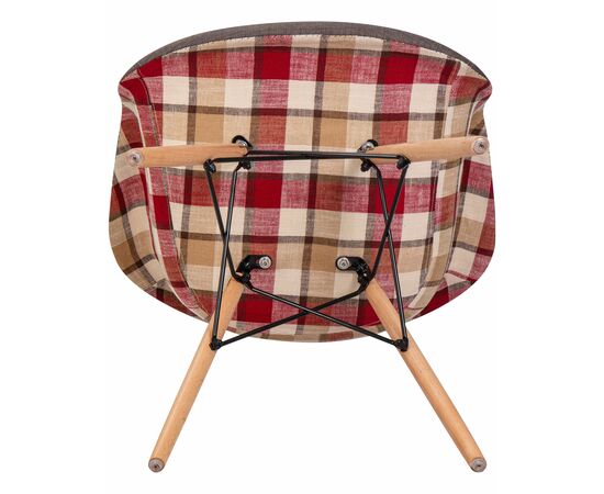 Стул обеденный DOBRIN DAW THOMAS, ножки светлый бук, сиденье 010 яркая клетка, серая ткань, Вариант: ножки светлый бук, сиденье 010 яркая клетка, серая ткань, изображение 10 | Интернет магазин мебели и декора LifeDekor