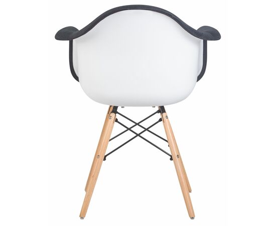 Стул обеденный DOBRIN DAW ROSS, ножки светлый бук, сиденье 012 белый пластик, чёрная ткань, Вариант: ножки светлый бук, сиденье 012 белый пластик, чёрная ткань, изображение 5 | Интернет магазин мебели и декора LifeDekor