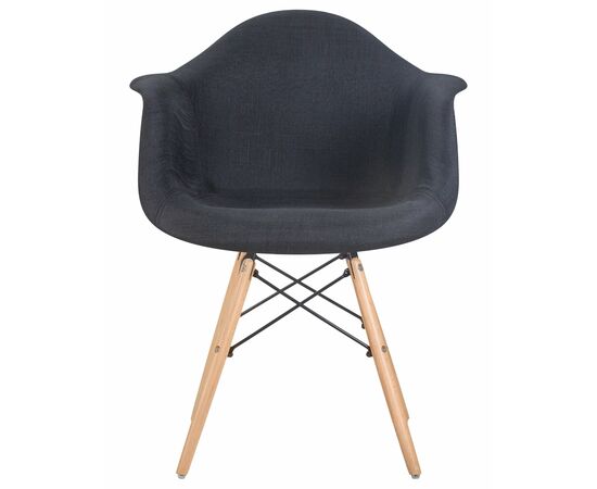 Стул обеденный DOBRIN DAW ROSS, ножки светлый бук, сиденье 012 белый пластик, чёрная ткань, Вариант: ножки светлый бук, сиденье 012 белый пластик, чёрная ткань, изображение 6 | Интернет магазин мебели и декора LifeDekor