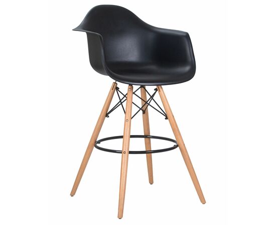 Стул барный DOBRIN DAW BAR, ножки светлый бук, цвет черный, Вариант: ножки светлый бук, цвет чёрный | Интернет магазин мебели и декора LifeDekor