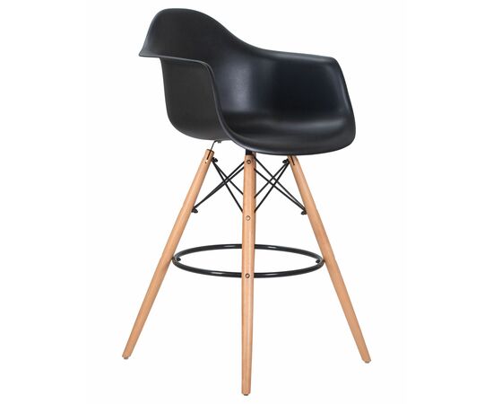 Стул барный DOBRIN DAW BAR, ножки светлый бук, цвет черный, Вариант: ножки светлый бук, цвет чёрный, изображение 2 | Интернет магазин мебели и декора LifeDekor