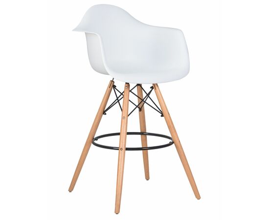 Стул барный DOBRIN DAW BAR, ножки светлый бук, цвет белый, Вариант: ножки светлый бук, цвет белый | Интернет магазин мебели и декора LifeDekor