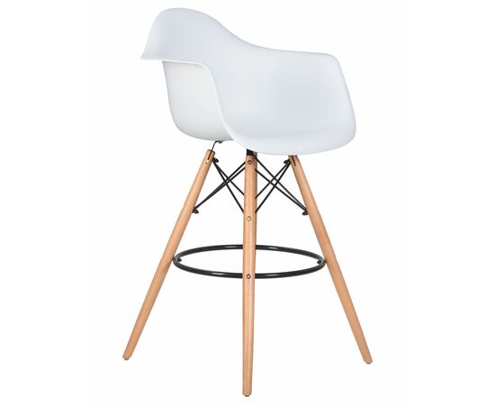 Стул барный DOBRIN DAW BAR, ножки светлый бук, цвет белый, Вариант: ножки светлый бук, цвет белый, изображение 2 | Интернет магазин мебели и декора LifeDekor
