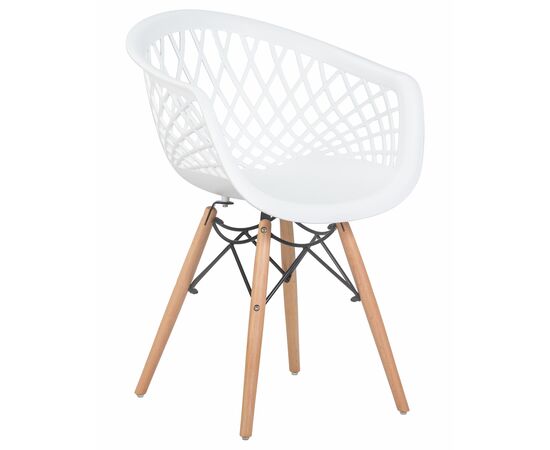 Стул обеденный DOBRIN SAMWELL, ножки светлый бук, цвет белый (W-02) | Интернет магазин мебели и декора LifeDekor