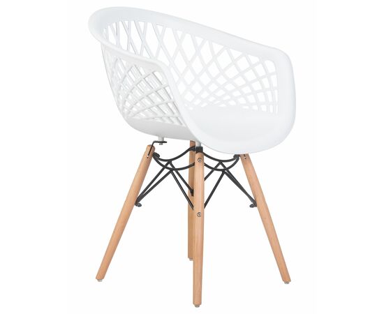 Стул обеденный DOBRIN SAMWELL, ножки светлый бук, цвет белый (W-02), изображение 2 | Интернет магазин мебели и декора LifeDekor