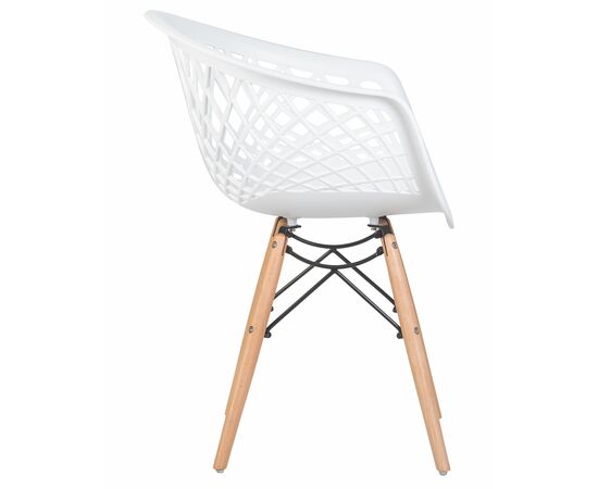 Стул обеденный DOBRIN SAMWELL, ножки светлый бук, цвет белый (W-02), изображение 3 | Интернет магазин мебели и декора LifeDekor