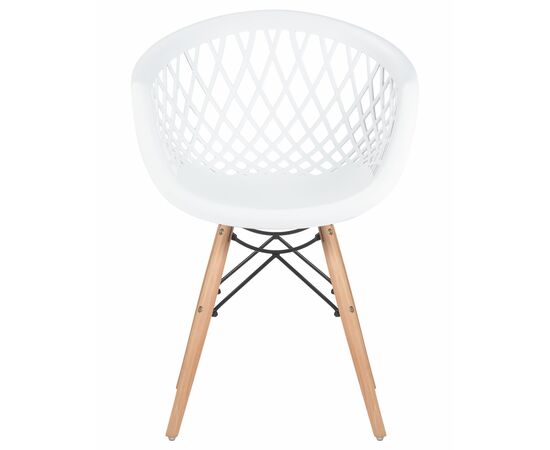 Стул обеденный DOBRIN SAMWELL, ножки светлый бук, цвет белый (W-02), изображение 6 | Интернет магазин мебели и декора LifeDekor