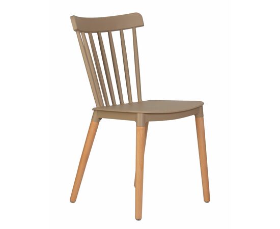 Стул обеденный DOBRIN THEO, ножки светлый бук, цвет бежевый (GR-03), Вариант: ножки светлый бук, цвет бежевый (GR-03), изображение 2 | Интернет магазин мебели и декора LifeDekor