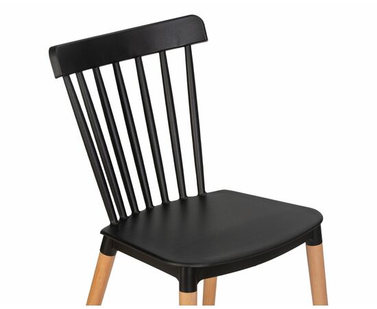 Стул обеденный DOBRIN THEO, ножки светлый бук, цвет черный (B-03), Вариант: ножки светлый бук, цвет чёрный (B-03), изображение 7 | Интернет магазин мебели и декора LifeDekor