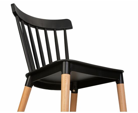 Стул обеденный DOBRIN THEO, ножки светлый бук, цвет черный (B-03), Вариант: ножки светлый бук, цвет чёрный (B-03), изображение 8 | Интернет магазин мебели и декора LifeDekor