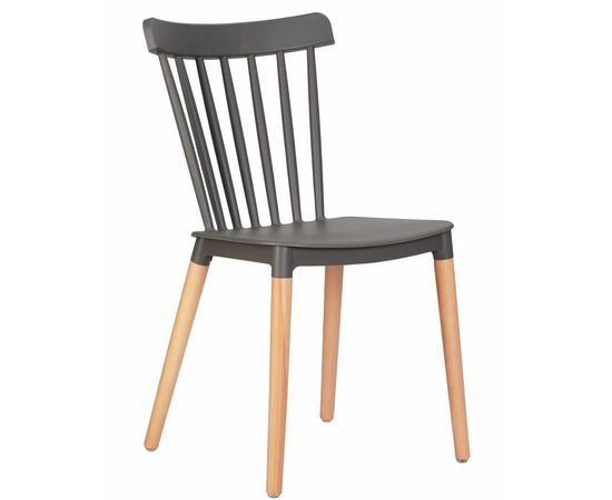 Стул обеденный DOBRIN THEO, ножки светлый бук, цвет темно-серый (GR-04), Вариант: ножки светлый бук, цвет тёмно-серый (GR-04) | Интернет магазин мебели и декора LifeDekor