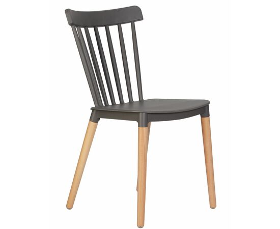 Стул обеденный DOBRIN THEO, ножки светлый бук, цвет темно-серый (GR-04), Вариант: ножки светлый бук, цвет тёмно-серый (GR-04), изображение 2 | Интернет магазин мебели и декора LifeDekor