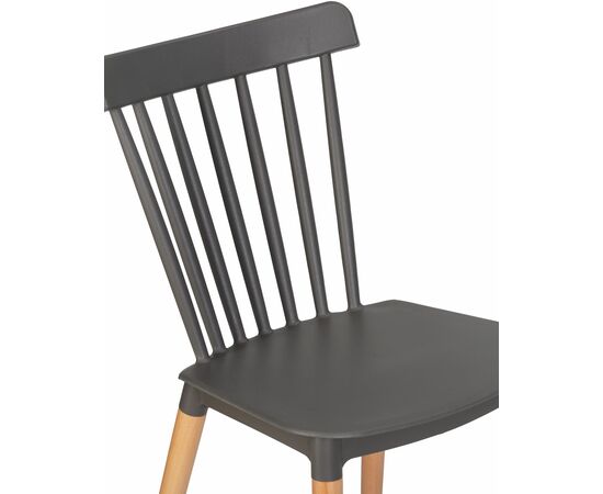 Стул обеденный DOBRIN THEO, ножки светлый бук, цвет темно-серый (GR-04), Вариант: ножки светлый бук, цвет тёмно-серый (GR-04), изображение 7 | Интернет магазин мебели и декора LifeDekor