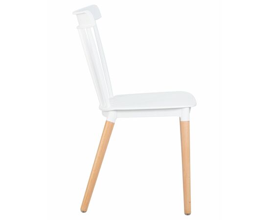 Стул обеденный DOBRIN THEO, ножки светлый бук, цвет белый (W-02), Вариант: ножки светлый бук, цвет белый (W-02), изображение 3 | Интернет магазин мебели и декора LifeDekor