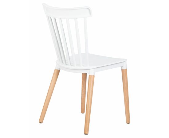 Стул обеденный DOBRIN THEO, ножки светлый бук, цвет белый (W-02), Вариант: ножки светлый бук, цвет белый (W-02), изображение 4 | Интернет магазин мебели и декора LifeDekor