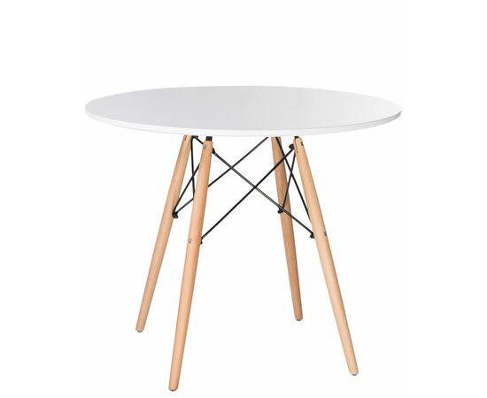 Стол обеденный DOBRIN CHELSEA`90, ножки светлый бук, цвет белый, Вариант: ножки светлый бук, цвет белый | Интернет магазин мебели и декора LifeDekor