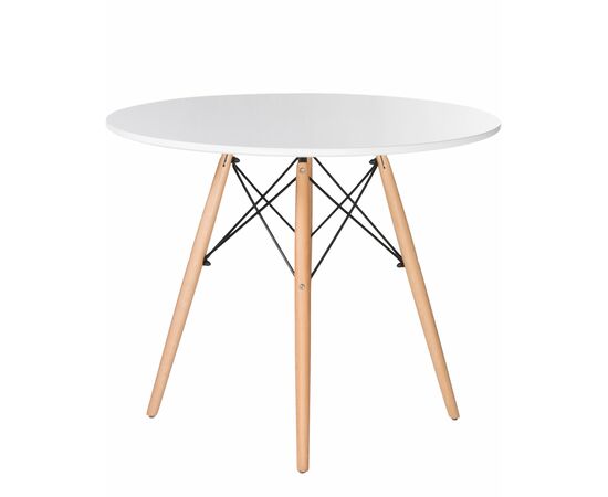 Стол обеденный DOBRIN CHELSEA`90, ножки светлый бук, цвет белый, Вариант: ножки светлый бук, цвет белый, изображение 2 | Интернет магазин мебели и декора LifeDekor