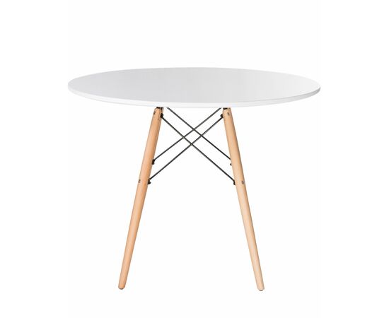 Стол обеденный DOBRIN CHELSEA`90, ножки светлый бук, цвет белый, Вариант: ножки светлый бук, цвет белый, изображение 3 | Интернет магазин мебели и декора LifeDekor