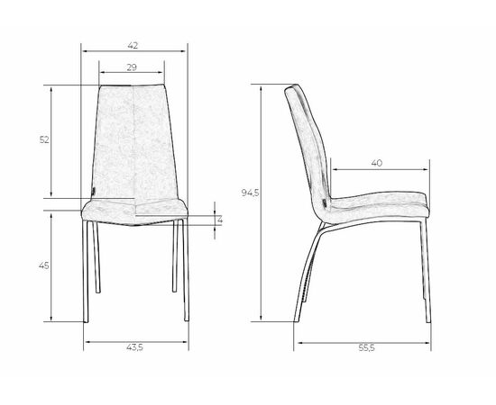 Стул обеденный DOBRIN MARK, черные ножки, серая антрацитовая винтажная экокожа (RU-08), Вариант: черные ножки, серая антрацитовая винтажная экокожа (RU-08), изображение 12 | Интернет магазин мебели и декора LifeDekor