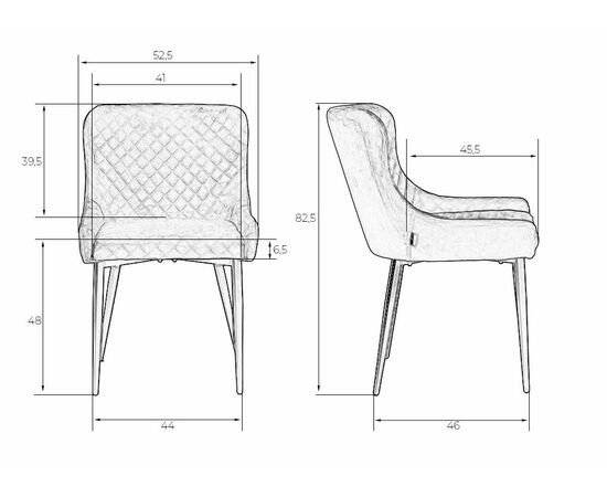Стул обеденный DOBRIN RICHARD, черные матовые ножки, черный велюр (V108-77), Вариант: черные матовые ножки, черный велюр (V108-77), изображение 13 | Интернет магазин мебели и декора LifeDekor