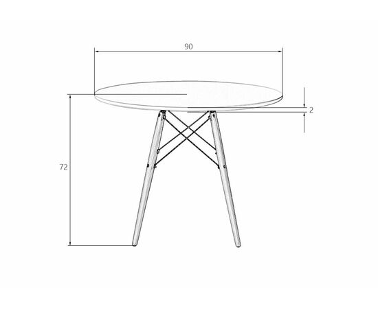 Стол обеденный DOBRIN CHELSEA`90, ножки светлый бук, цвет белый, Вариант: ножки светлый бук, цвет белый, изображение 4 | Интернет магазин мебели и декора LifeDekor