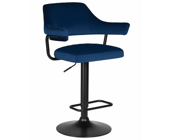 Стул барный DOBRIN CHARLY BLACK, синий велюр (MJ9-117), Вариант: синий велюр (MJ9-117) | Интернет магазин мебели и декора LifeDekor