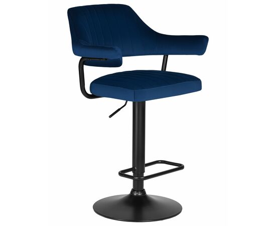 Стул барный DOBRIN CHARLY BLACK, синий велюр (MJ9-117), Вариант: синий велюр (MJ9-117), изображение 2 | Интернет магазин мебели и декора LifeDekor