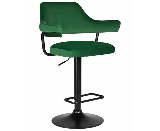 Стул барный DOBRIN CHARLY BLACK, зеленый велюр (MJ9-88), Вариант: зеленый велюр (MJ9-88) | Интернет магазин мебели и декора LifeDekor