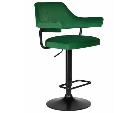 Стул барный DOBRIN CHARLY BLACK, зеленый велюр (MJ9-88), Вариант: зеленый велюр (MJ9-88), изображение 2 | Интернет магазин мебели и декора LifeDekor