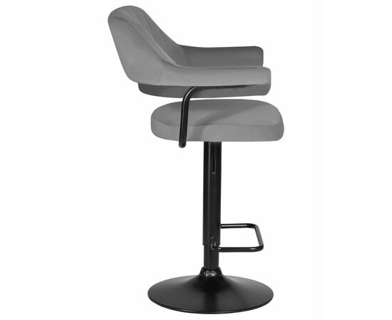 Стул барный DOBRIN CHARLY BLACK, серый велюр (MJ9-75), Вариант: серый велюр (MJ9-75), изображение 3 | Интернет магазин мебели и декора LifeDekor