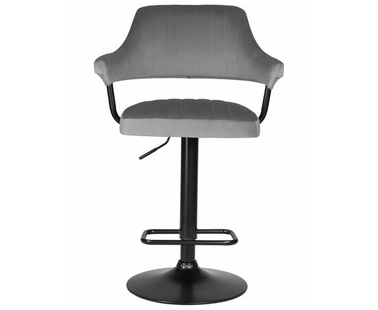 Стул барный DOBRIN CHARLY BLACK, серый велюр (MJ9-75), Вариант: серый велюр (MJ9-75), изображение 6 | Интернет магазин мебели и декора LifeDekor