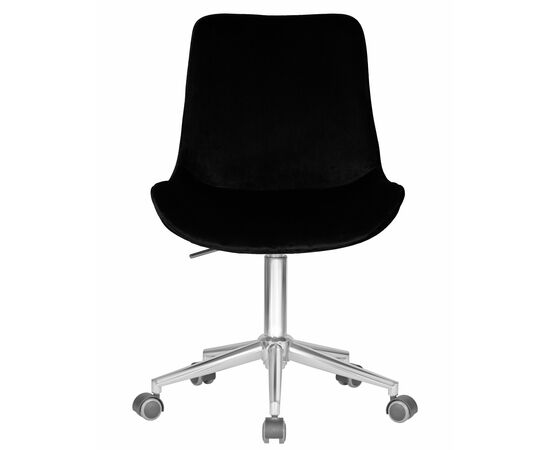 Кресло офисное DOBRIN DORA, чёрный велюр (1922-21), хромированная сталь, Вариант: чёрный велюр (1922-21), хромированная сталь, изображение 6 | Интернет магазин мебели и декора LifeDekor