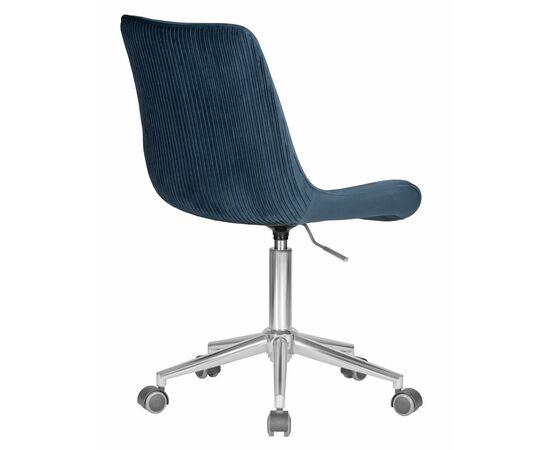 Кресло офисное DOBRIN DORA, синий велюр (1922-20), хромированная сталь, Вариант: синий велюр (1922-20), хромированная сталь, изображение 4 | Интернет магазин мебели и декора LifeDekor