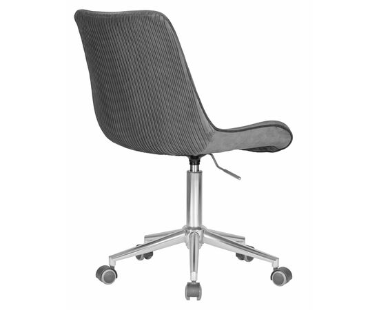 Кресло офисное DOBRIN DORA, серый велюр (1922-19), хромированная сталь, Вариант: серый велюр (1922-19), хромированная сталь, изображение 4 | Интернет магазин мебели и декора LifeDekor