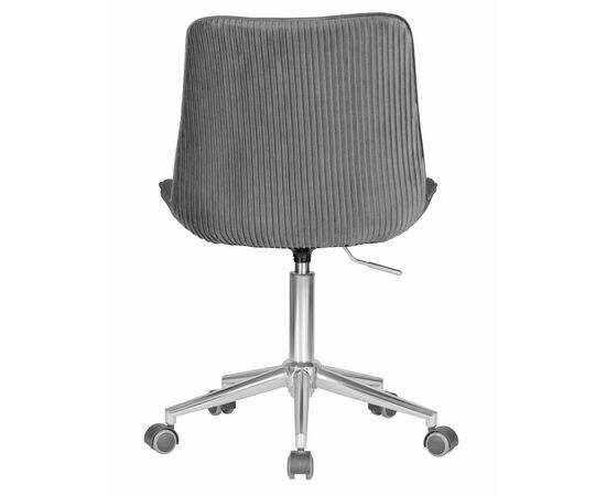 Кресло офисное DOBRIN DORA, серый велюр (1922-19), хромированная сталь, Вариант: серый велюр (1922-19), хромированная сталь, изображение 5 | Интернет магазин мебели и декора LifeDekor