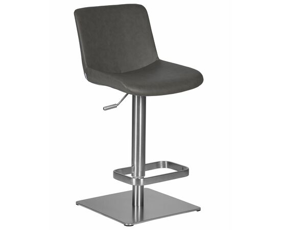 Стул барный DOBRIN ALDO, серый PU YP4, основание из нержавеющей стали, Вариант: серый PU YP4, основание из нержавеющей стали | Интернет магазин мебели и декора LifeDekor