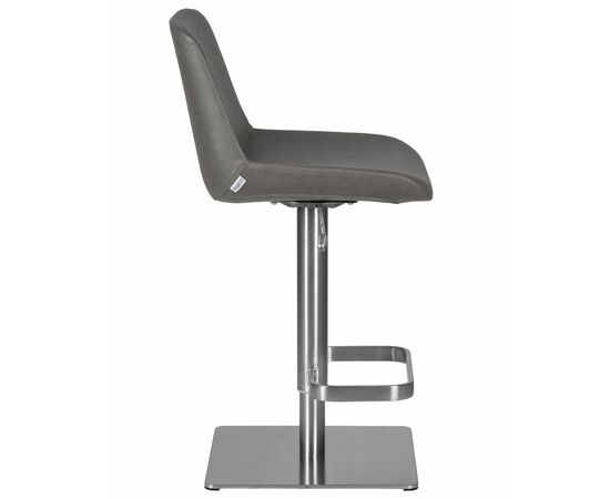 Стул барный DOBRIN ALDO, серый PU YP4, основание из нержавеющей стали, Вариант: серый PU YP4, основание из нержавеющей стали, изображение 3 | Интернет магазин мебели и декора LifeDekor