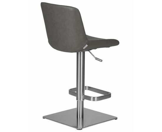Стул барный DOBRIN ALDO, серый PU YP4, основание из нержавеющей стали, Вариант: серый PU YP4, основание из нержавеющей стали, изображение 4 | Интернет магазин мебели и декора LifeDekor