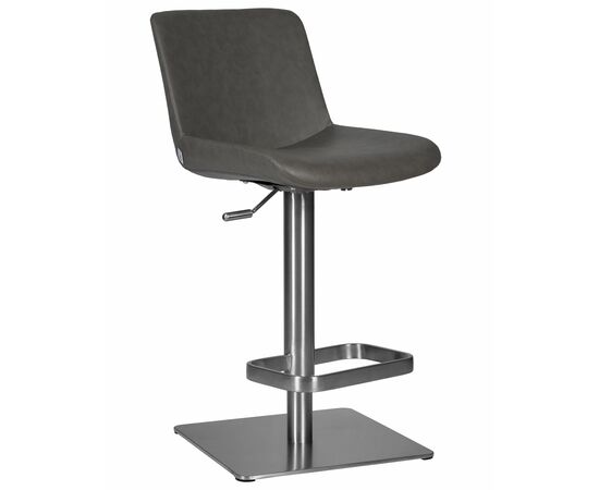 Стул барный DOBRIN ALDO, серый PU YP4, основание из нержавеющей стали, Вариант: серый PU YP4, основание из нержавеющей стали, изображение 7 | Интернет магазин мебели и декора LifeDekor