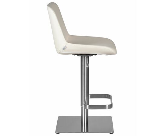 Стул барный DOBRIN ALDO, белый PU P23, основание из нержавеющей стали, Вариант: белый PU P23, основание из нержавеющей стали, изображение 3 | Интернет магазин мебели и декора LifeDekor