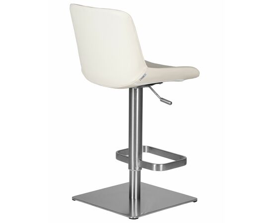 Стул барный DOBRIN ALDO, белый PU P23, основание из нержавеющей стали, Вариант: белый PU P23, основание из нержавеющей стали, изображение 4 | Интернет магазин мебели и декора LifeDekor