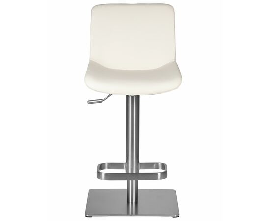 Стул барный DOBRIN ALDO, белый PU P23, основание из нержавеющей стали, Вариант: белый PU P23, основание из нержавеющей стали, изображение 6 | Интернет магазин мебели и декора LifeDekor