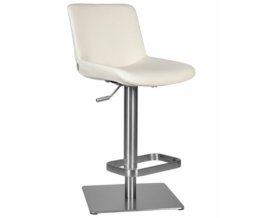 Стул барный DOBRIN ALDO, белый PU P23, основание из нержавеющей стали, Вариант: белый PU P23, основание из нержавеющей стали, изображение 7 | Интернет магазин мебели и декора LifeDekor