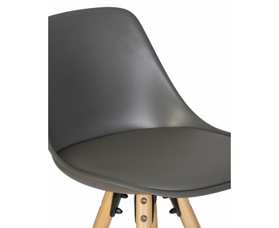 Стул полубарный DOBRIN RONNI, ножки светлый бук, тёмно-серый (GR-04), Вариант: ножки светлый бук, тёмно-серый (GR-04), изображение 8 | Интернет магазин мебели и декора LifeDekor