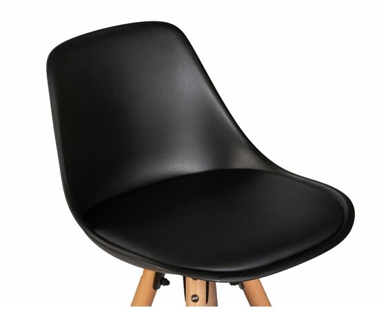 Стул полубарный DOBRIN RONNI, ножки светлый бук, черный (B-03), Вариант: ножки светлый бук, черный (B-03), изображение 7 | Интернет магазин мебели и декора LifeDekor