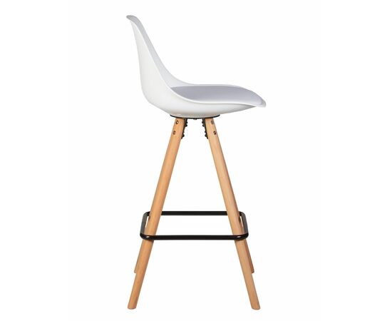 Стул полубарный DOBRIN RONNI, ножки светлый бук, белый (ZL-W-02), Вариант: ножки светлый бук, белый (ZL-W-02), изображение 3 | Интернет магазин мебели и декора LifeDekor