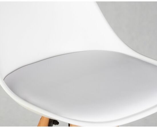 Стул полубарный DOBRIN RONNI, ножки светлый бук, белый (ZL-W-02), Вариант: ножки светлый бук, белый (ZL-W-02), изображение 7 | Интернет магазин мебели и декора LifeDekor